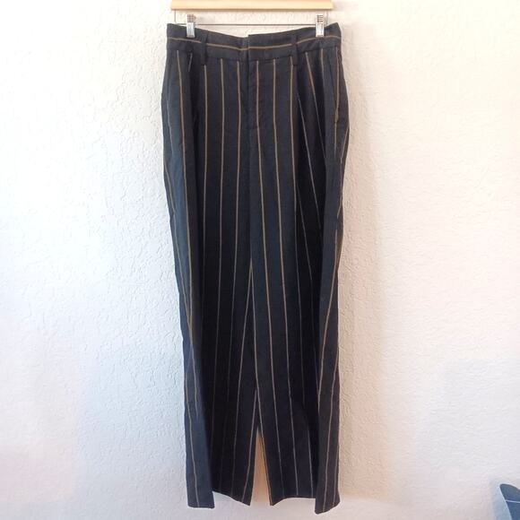 Vince Striped Wide Straight Leg Dress Pant Size 6 - Picture 1 of 5